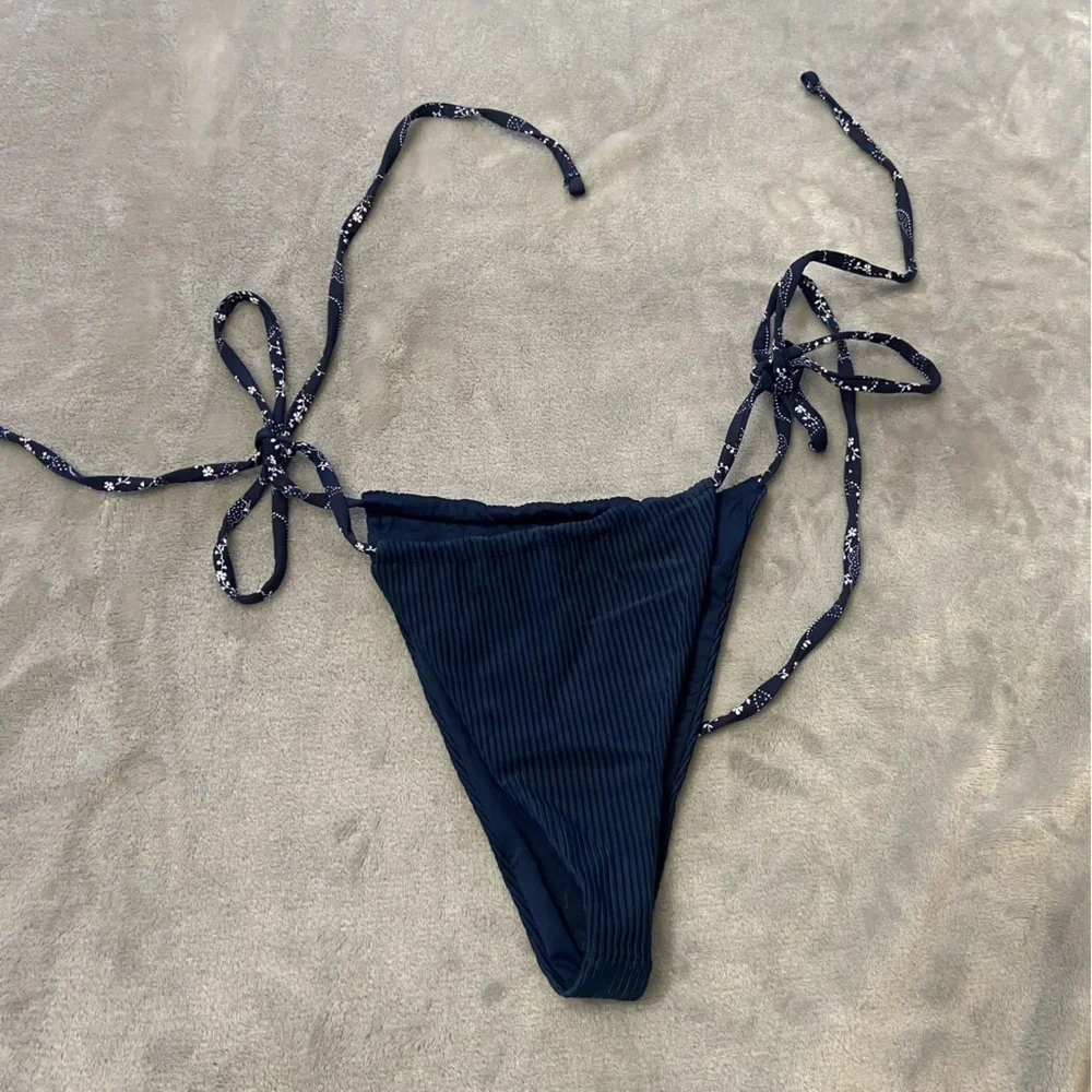 New! Frankie’s Bikini’s Tia ribbed thong string bikini bottom 24423